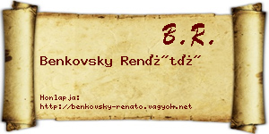 Benkovsky Renátó névjegykártya